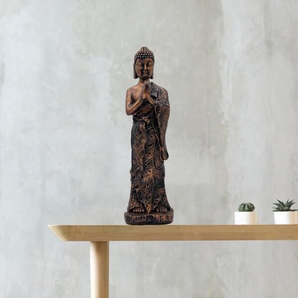 Standing Buddha Statue Showpiece, 36.8 cm x 11.4 cm, Meditation Pose, Home Decor