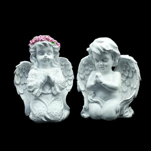 1-35-1.jpg Decorative Angel Figurines Set of 2, White Praying Angels with Wings, 6 Inch Height, Garden Home Decor