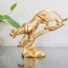 1-36.jpg Golden Geometric Leopard Sculpture - Modern Artistic Home Decor