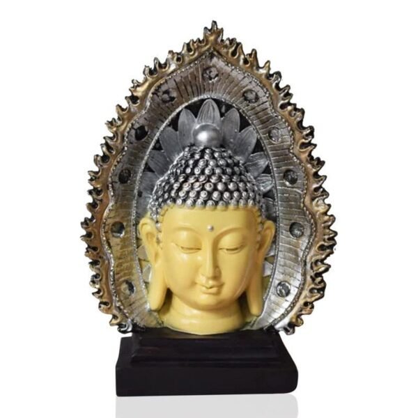 1-37-1.jpg Handicrafts Buddha Head on Tree Idol Statue Showpiece for Home Decoration and Gifting., Diwali Gift Item for Family and FriendsMulticolor