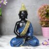Polyresin Meditating Buddha Statue for Home Decor Big Size Large Living Room Office Desk Table 11 Inch-Blue