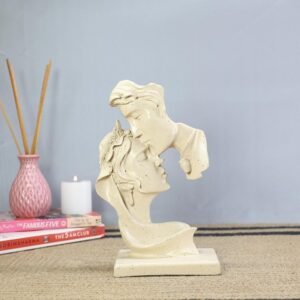 Romantic Couple Under Umbrella Sculpture HandPainted Resin Love Statue, Anniversary & Valentines Day Gift for Home decor