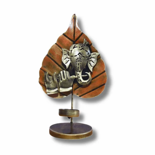 1-500x500-2.png Metal Brown Pan Ganesh Statue | Handmade Ganesha Idol for Home D?cor, Pooja Room & Gift | Antique Finish Metal Art Showpiece