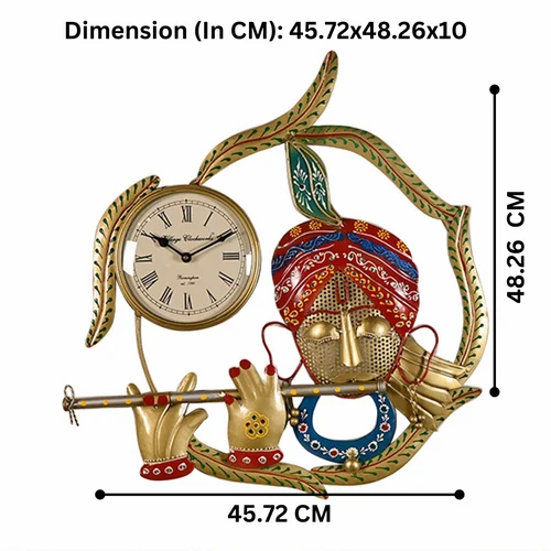 1-500x500-21.png Decorative Metal Krishna Wall Clock for Interior D?cor | Elegant Handcrafted Timepiece for Home & Office Walls