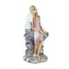 Romantic Couple Sitting on Bench Resin Sculpture HandPainted Love Statue, Anniversary & Valentines Day Gift for Home Decor