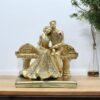 Luxurious Golden Couple Bench Statue - Ideal for Living Room or Office Decoration