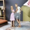 Golden Couple Statue, Romantic Decorative Figurine for Home, Gift for Couples - Wedding Decoration