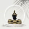 1-9-1.jpg Resin Buddha Head Tealight Candle Holder Black & Gold Statue with 3 Lotus Votive Stands, 7 Home & Garden decor for Meditation & Spiritual Gift