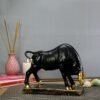 1-9.jpg Black Bull Statue with Golden Accents - Decorative Figurine for Home and Office