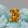 1-9-2.jpg Golden Lord Ganesha Idol Playing Sitar | Musical Ganpati Statue in Polyresin for Home Decor, Pooja Room, Car Dashboard & Festive Gift | Decorative Ganesh Murti 5 Inch