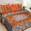 Jaipuri?Style Printed 100% Cotton Double Bedsheet with 2 Pillow Covers ? Soft & Breathable Ethnic Rajasthani Bed Linen