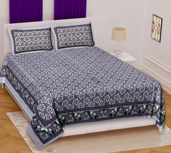 12-01-1000x1000-3.jpg Premium 100% Cotton Jaipuri Print Double / Queen Bedsheet ? Soft, Breathable Indian Rajasthani Design ? Durable & Hypoallergenic Bed Sheet Set