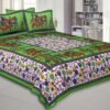Jaipuri?Style Printed 100% Cotton Double Bedsheet with 2 Pillow Covers ? Soft & Breathable Ethnic Rajasthani Bed Linen