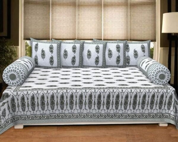 Soft Cotton Bed Sheet ? King Size Double Bedsheet with Intricate Floral Block Print, Breathable & Durable Bedding