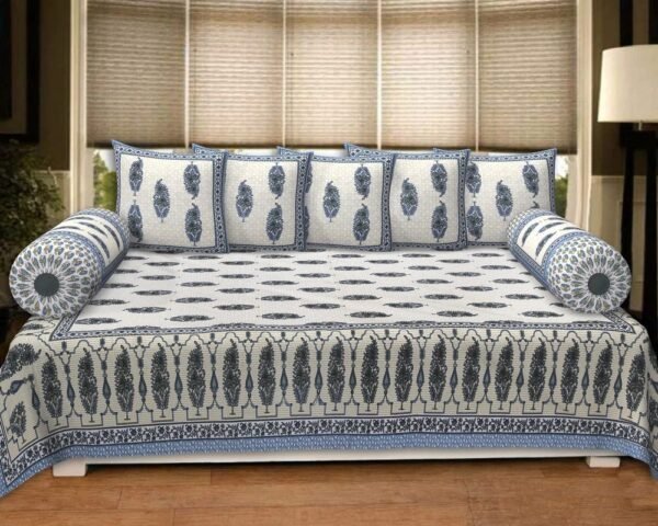 Soft Cotton Bed Sheet ? King Size Double Bedsheet with Intricate Floral Block Print, Breathable & Durable Bedding