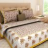 100% Cotton Printed Double Bedsheet with 2 Pillow Covers ? Soft, Breathable Ethnic Design Bed Linen