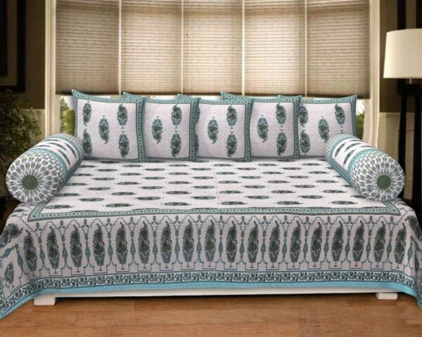Soft Cotton Bed Sheet ? King Size Double Bedsheet with Intricate Floral Block Print, Breathable & Durable Bedding