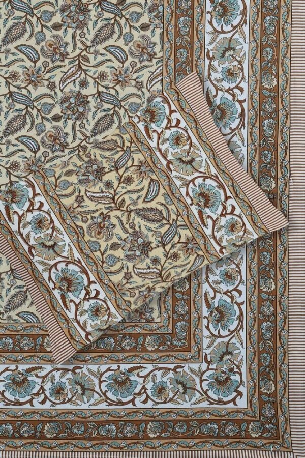 16-4-1-1000x1000-1.jpg Jaipuri 100% Cotton King / Double Bedsheet ? Traditional Rajasthani Floral & Paisley Block Print ? Soft, Breathable Home Bedding