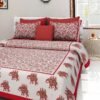 100% Cotton Printed Double Bedsheet with 2 Pillow Covers ? Soft, Breathable Ethnic Design Bed Linen
