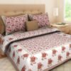 100% Cotton Printed Double Bedsheet with 2 Pillow Covers ? Soft, Breathable Ethnic Design Bed Linen