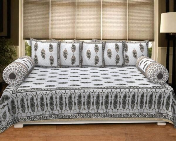 Soft Cotton Bed Sheet ? King Size Double Bedsheet with Intricate Floral Block Print, Breathable & Durable Bedding