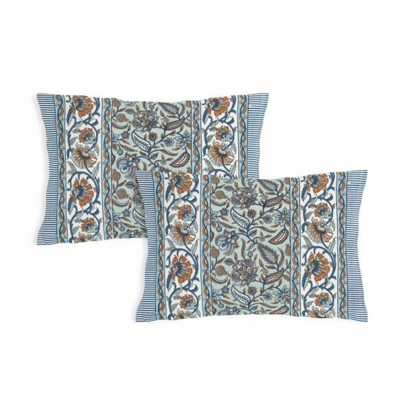 Jaipuri 100% Cotton King / Double Bedsheet ? Traditional Rajasthani Floral & Geometric Block Print ? Soft, Breathable Home Bedding