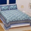 Jaipuri?Style 100% Cotton Double Bedsheet with 2 Pillow Covers ? Soft, Breathable Ethnic Rajasthani Print