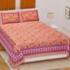 Jaipuri?Style 100% Cotton Double Bedsheet with 2 Pillow Covers ? Soft, Breathable Ethnic Rajasthani Print