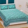 Jaipuri?Style 100% Cotton Double Bedsheet with 2 Pillow Covers ? Soft, Breathable Ethnic Rajasthani Print