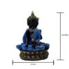 2-10-1.jpg Buddha Statue Meditation Figurine, Black and Blue Resin, 34 cm x 25.4 cm, Gold-Accented Lotus Base