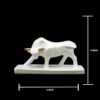 2-10.jpg White Bull Statue with Golden Accents - Decorative Figurine for Home and Office