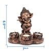 Copper Ganesh Idol with Tealight Candle Holder - Traditional Indian Decorative Item for Home & Office