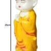 Meditating Buddha Monk Statue Decorative Baby Monk Doll Showpiece for Home Decor and Office (10 x 10 x 25 Centimeters) (Yellow)