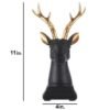 2-14.jpg Elegant Black Deer Head with Gold Antlers - Contemporary Wall Hanging Sculpture