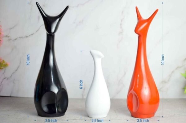 2-15.jpg Stylish Abstract Cat Sculpture Trio - Modern Ceramic Art Decor for Living Room & Office