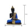 Thai Buddha Statue with Crystal Accents, Black and Blue, 7.5 x 6 inch, Meditation Decor
