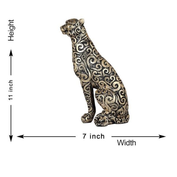 Ornate Bronze Leopard Statue with Floral Patterns - Unique Home Decor and Gift Idea