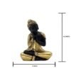 Polyresin Buddha Statue for Shelf Decor, Black and Gold, 16.5 cm x 12.7 cm
