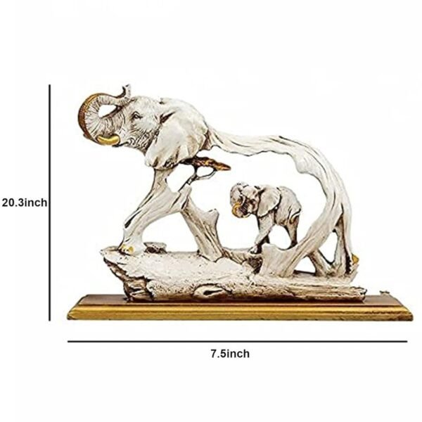 2-18.jpg Elegant Elephant Sculpture - Mother and Calf Wooden Art Piece