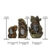 Decorative Buddha Statue Set of 3, Antique Gold and Silver Finish, 4.5-6.5 Inch Height