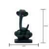Abstract Long Trunk Ganesha Idol Matte Black Ganpati Statue with Damru for Home Decor, Office Desk & Gift 6 Inch Modern Polyresin Showpiece