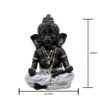 2-2-2.jpg Lord Ganesha Idol for Home Decor | Black & Silver Meditating Ganpati Statue | Polyresin Ganesh Murti for Pooja Room, Office, Car Dashboard & Gift 6 Inch