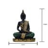 Decorative Buddha Statue with Crystal Embellishments, Black and Gold, 7.5 x 5 Inch