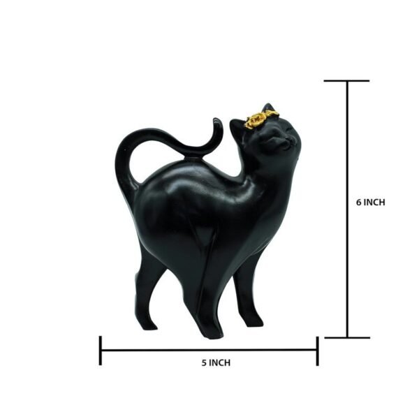 Elegant Black Cat Statue with Golden Accent - Modern Home Decor Inspiration