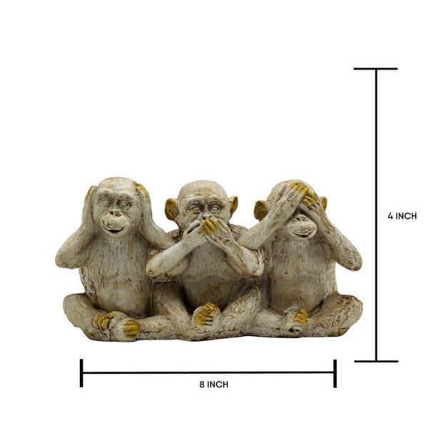 Three Wise Monkeys Statue - Hear No Evil, See No Evil, Speak No Evil - Decorative Figurine for Home & Office