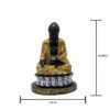 2-24-1.jpg Samadhi Buddha Statue, Black and Gold, 21.6 x 15.2 cm, Silver Lotus Base