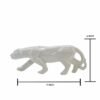White Ceramic Panther Figurine Elegant Home Decor Animal Sculpture