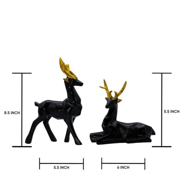2-27.jpg Elegant Black Deer Statues with Golden Antlers - Perfect Home Decor for Modern Living Spaces