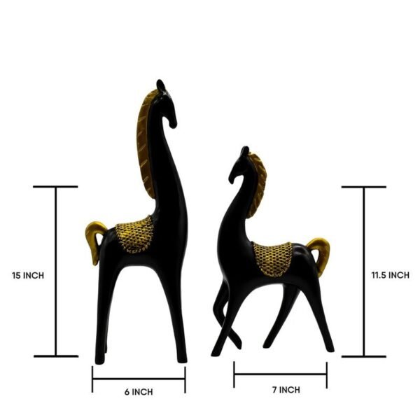 2-28.jpg Elegant Black and Gold Horse Figurines - Luxurious Home Decor Accents