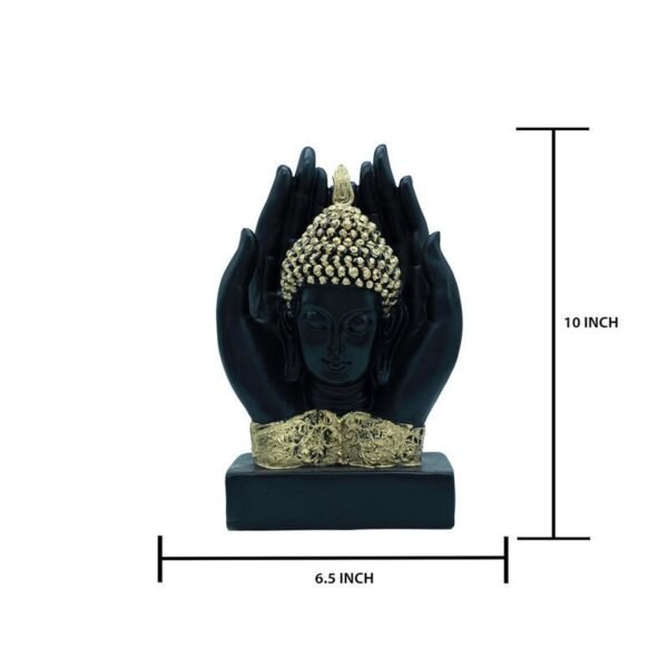 2-3-1.jpg Gold Buddha Statue for Home Decor, 10 Resin Enlightenment Sculpture, Yoga Zen Accent, Spiritual Gift & Feng Shui Ornament